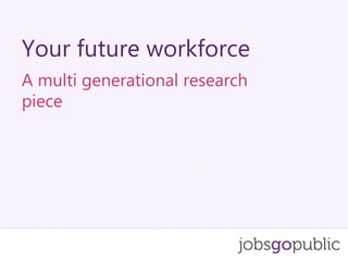 A multi generational research
piece
Your future workforce
 