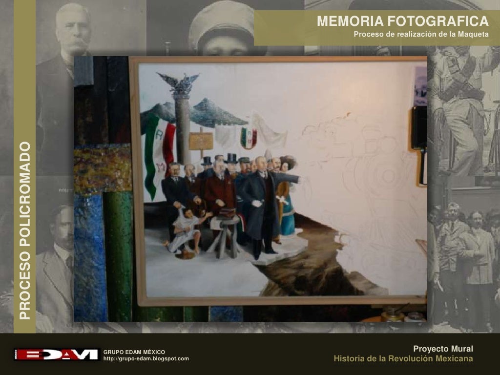 MAQUETA DEL MURAL HISTORIA DE LA REVOLUCIÓN MEXICANA