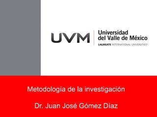 Dr. Juan José Gómez Díaz
Metodología de la investigación
Dr. Juan José Gómez Díaz
 