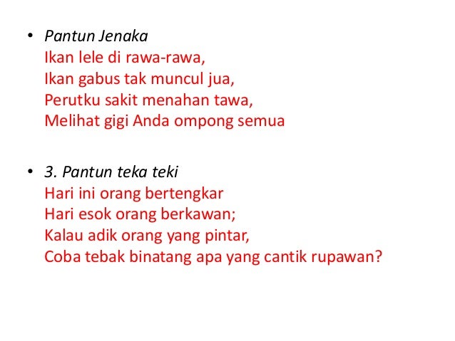 Contoh Pantun Berdasarkan Isinya - Surat AA