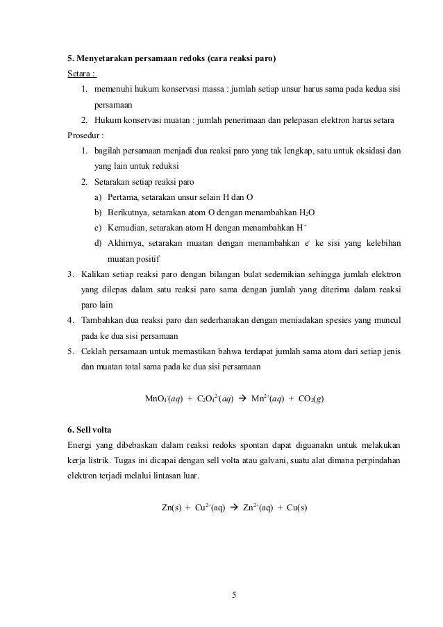 Reaks Oksidasi Dan Reduksi