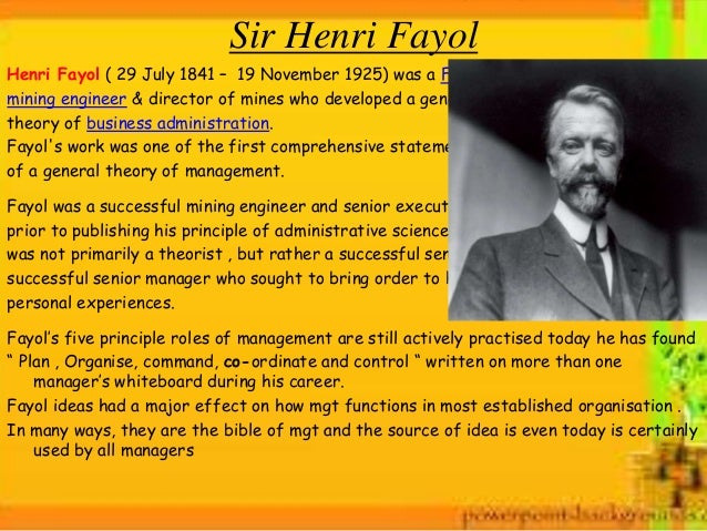 What are the 14 management principles listed by Henri Fayol?