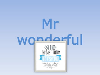 Mr
wonderful
 
