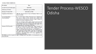 Tender Process-WESCO
Odisha
 