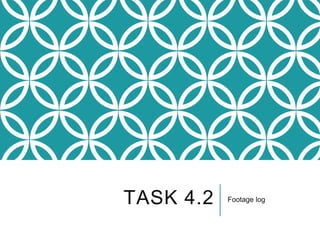 TASK 4.2 Footage log
 