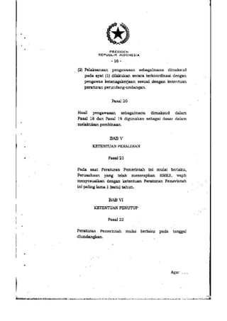 PP no. 50 tahun 2012 tentang penerapan SMK3