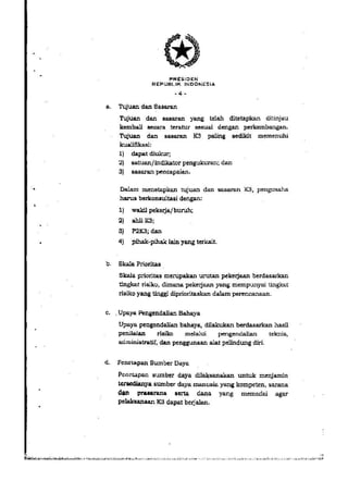 PP no. 50 tahun 2012 tentang penerapan SMK3
