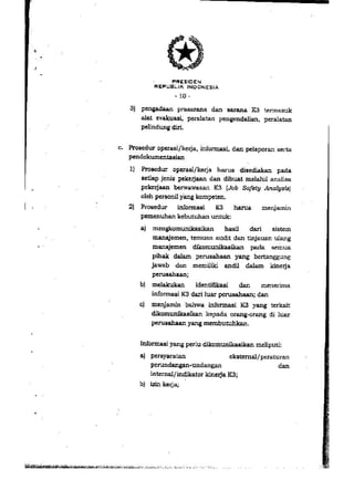 PP no. 50 tahun 2012 tentang penerapan SMK3