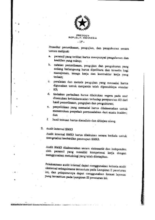 PP no. 50 tahun 2012 tentang penerapan SMK3