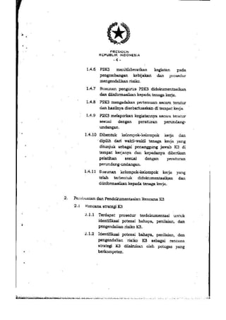 PP no. 50 tahun 2012 tentang penerapan SMK3