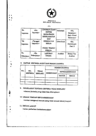 PP no. 50 tahun 2012 tentang penerapan SMK3
