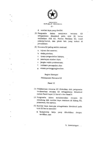 PP no. 50 tahun 2012 tentang penerapan SMK3
