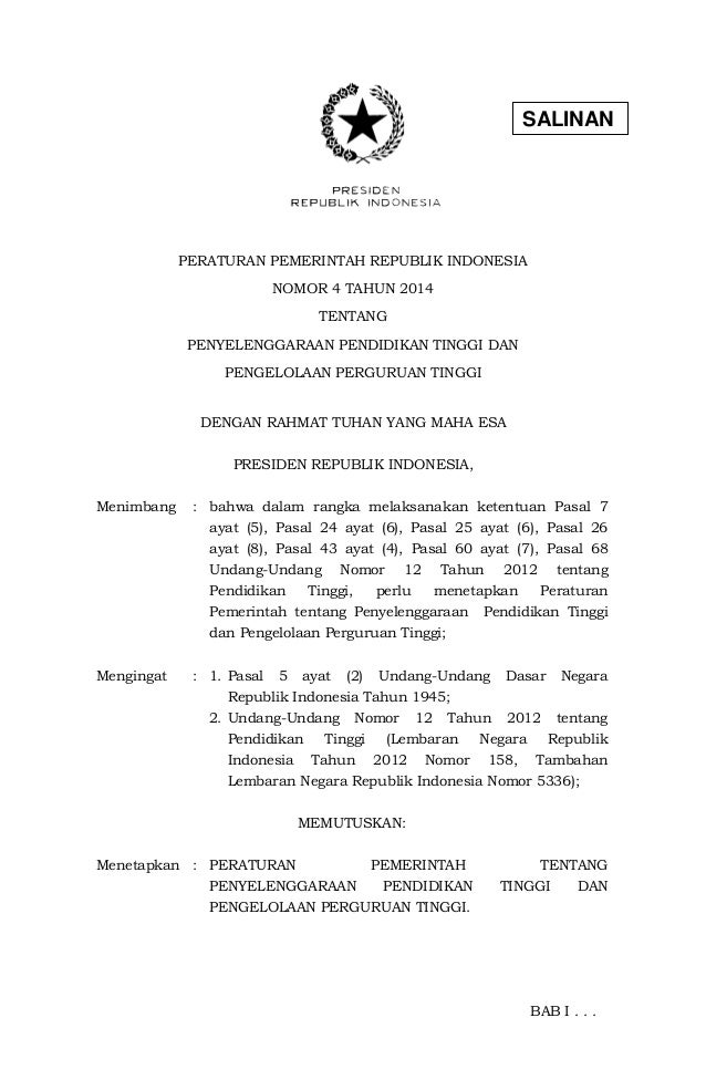 Mutu Pendidikan Tinggi Indonesia Sebuah Realitas