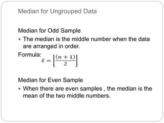 Mean Formula For Ungrouped Data