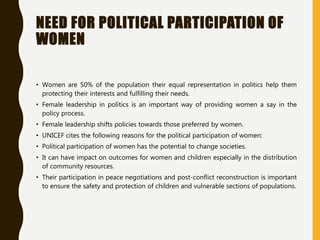 Political Participation of Women in India | PPTX