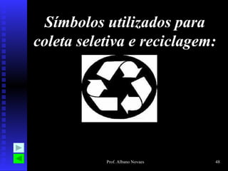Símbolos utilizados para coleta seletiva e reciclagem:   
