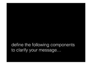 define the following components
to clarify your message…
 