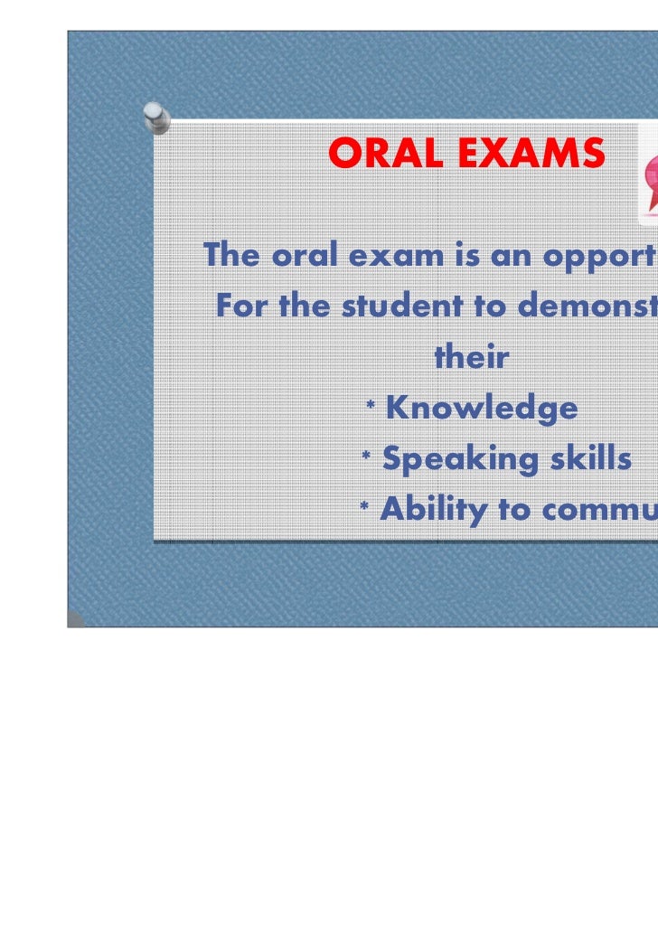 Oral exams