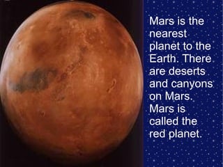 Introduction Of Mars Pp our solar system, Javier, Isabel and Andrea | ODP