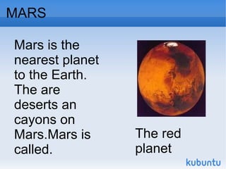 Introduction Of Mars Pp Our Solar System, Minerva 6th A | ODP