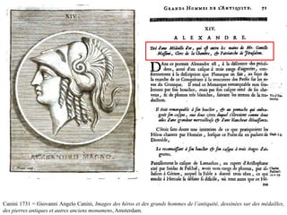 Canini 1731 = Giovanni Angelo Canini, Images des héros et des grands hommes de l’antiquité, dessinées sur des médailles,
des pierres antiques et autres anciens monumens, Amsterdam.
 