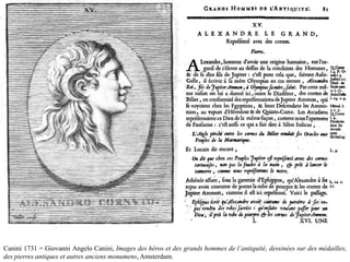Canini 1731 = Giovanni Angelo Canini, Images des héros et des grands hommes de l’antiquité, dessinées sur des médailles,
des pierres antiques et autres anciens monumens, Amsterdam.
 