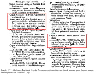 Crassier 1721 = Guillaume-Paschal de Crassier, Series numismatum antiquorum, tam Graecorum quam Romanorum cum
elencho gemmarum, statuarum, Liège.
 