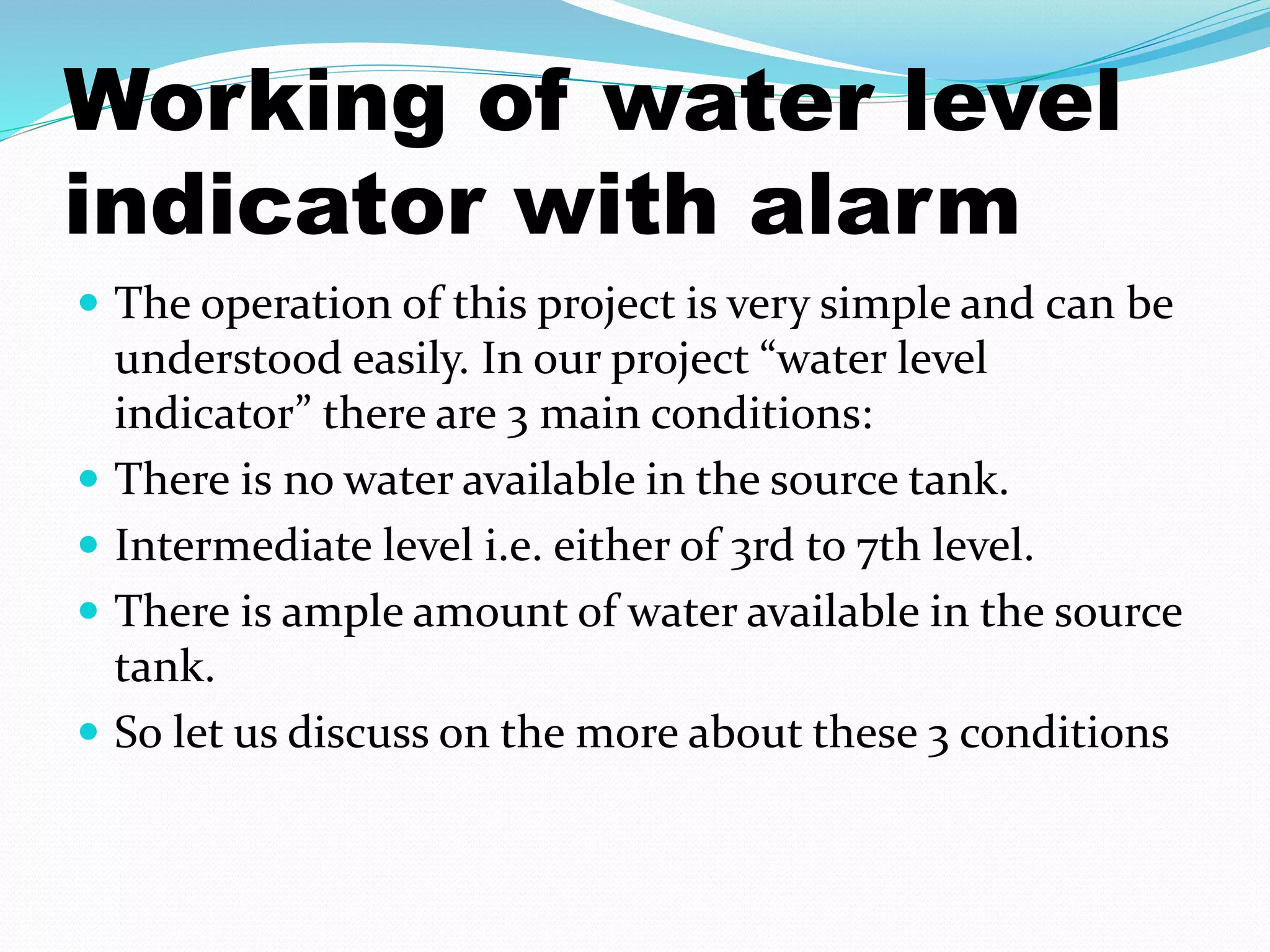 Ppt on water level indicator | PPTX