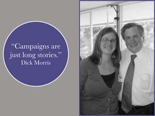 “Campaigns are
just long stories.”
Dick Morris
 
