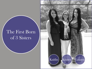 The First Born
of 3 Sisters
Kaitlin Kristen Lauren
 