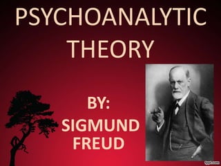 PSYCHOANALYTIC
THEORY
BY:
SIGMUND
FREUD
 