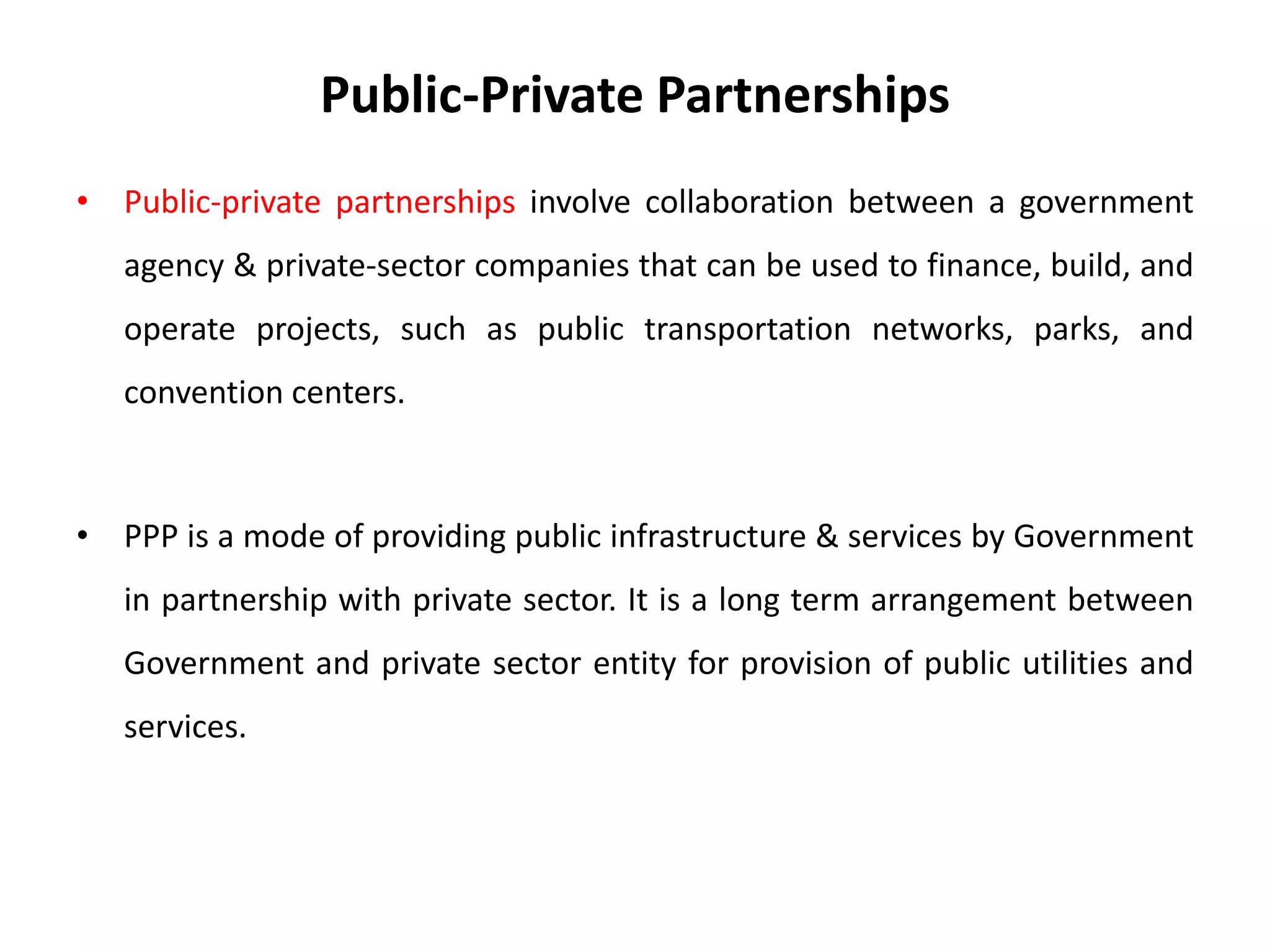 Public-Private Partnerships | PPTX