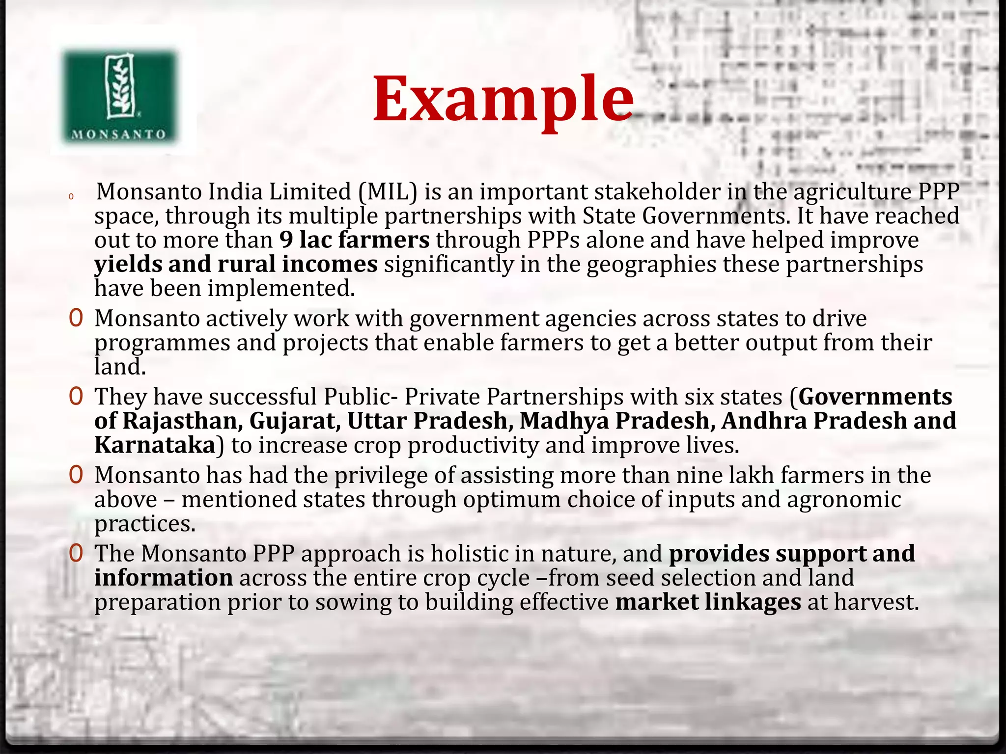Public Private Partnership for Agricultural Development | PPTX