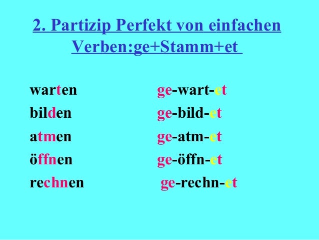 Kennenlernen partizip 2