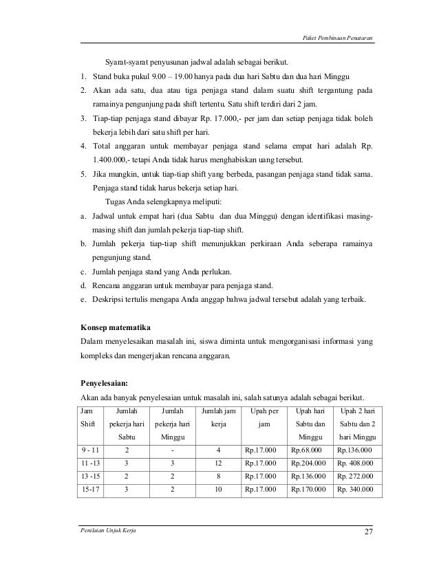 Contoh Jadwal Kerja Pameran Dan Pergelaran Rasmi H