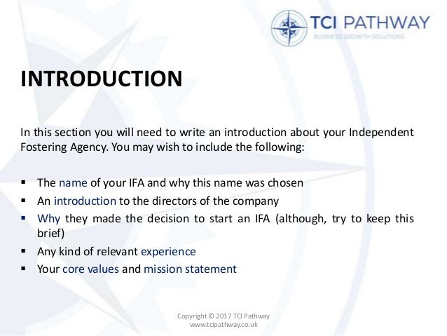 Fostering agency business plan picture