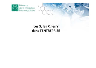 Les S, les X, les Y
dans l’ENTREPRISE
 