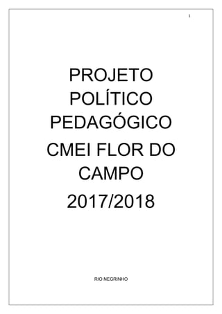 1
PROJETO
POLÍTICO
PEDAGÓGICO
CMEI FLOR DO
CAMPO
2017/2018
RIO NEGRINHO
 