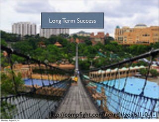 Long Term Success
http://compﬁght.com/search/goals/1-0-1-1
Monday, August 4, 14
 