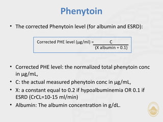 Phenytoin and its clinical pharmacokinetics | PPTX
