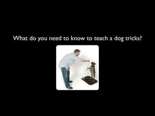 What do you need to know to teach a dog tricks?
 