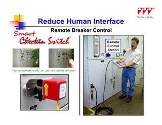 Reduce Human Interface
           Remote Breaker Control
Smart
                               Remote
                               Control
                               Station
 
