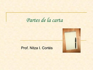 Partes de la carta  Prof. Nitza I. Cortés 