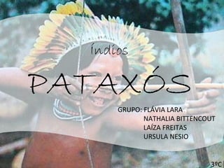 Índios PATAXÓS GRUPO: FLÁVIA LARA   NATHALIA BITTENCOUT   LAÍZA FREITAS   URSULA NESIO 3ºC 
