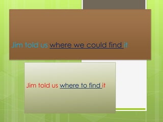 Jim told us where we could find it

Jim told us where to find it

 