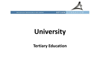 University Tertiary Education 
