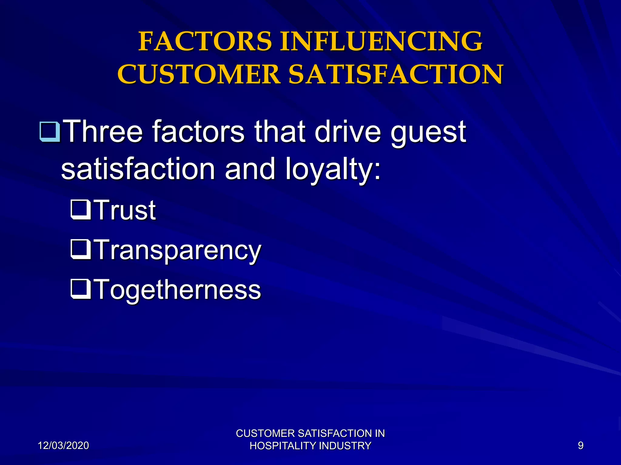 Customer Satisfaction in Hospitality Industry | PPTX
