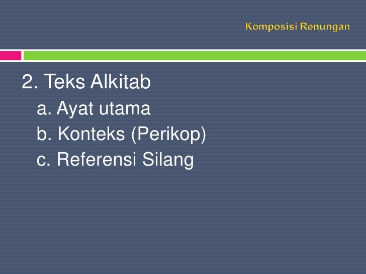 Pelatihan Menulis Renungan Kristen