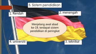 Menjelang awal abad
ke-19, terdapat sistem
pendidikan di peringkat
1. Rendah 2. menengah
3. teknikal4. universiti
 
