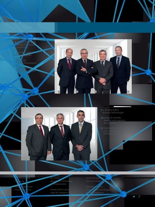 7
5 6 7 8
5 Mário Carvalho
Energy Production
and Service
6 António Mira
Industry Sector
7 Rui Leal
Energy Transmission
8 Alf Franzoni
GSS Delivery Center
9 10 11
matteo gardin
Financing
Pedro Henriques
Human Resources
Rui Costa
Information Technology
and Organization
Marta Pinto Leite
Legal  Compliance
General Counsel
Violette Bueno
Risk and Internal Control
Frederico Viana
Siemens Real Estate/Supply
Chain Management
9 LuÍs Mourato
Building Technologies
10 Manuel Nunes
Mobility and Logistics/
Rail Systems
11 Fernando Silva
Low and Medium
Voltage/Smart Grids
 